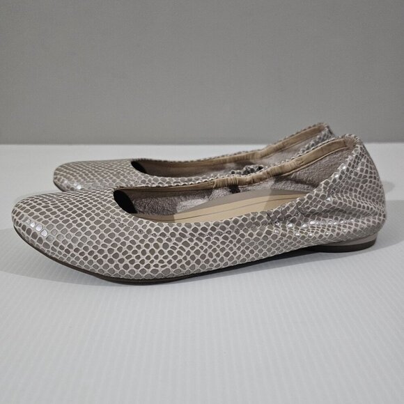 Vionic Alexa Ballet Flat Size 7 Metallic Gray Taupe Leather Lizard Print Slip On - Picture 13 of 13